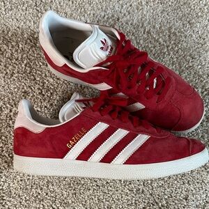 Adidas Gazelle Red with White Stripes